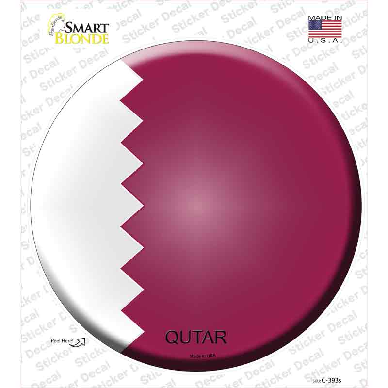 Qatar Country Novelty Circle Sticker Decal