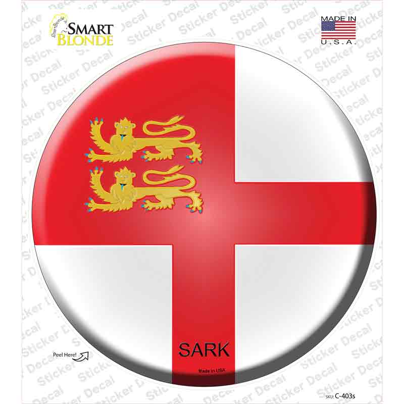 Sark Country Novelty Circle Sticker Decal