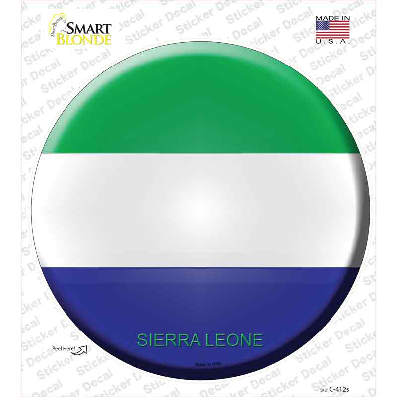 Sierra Leone Country Novelty Circle Sticker Decal