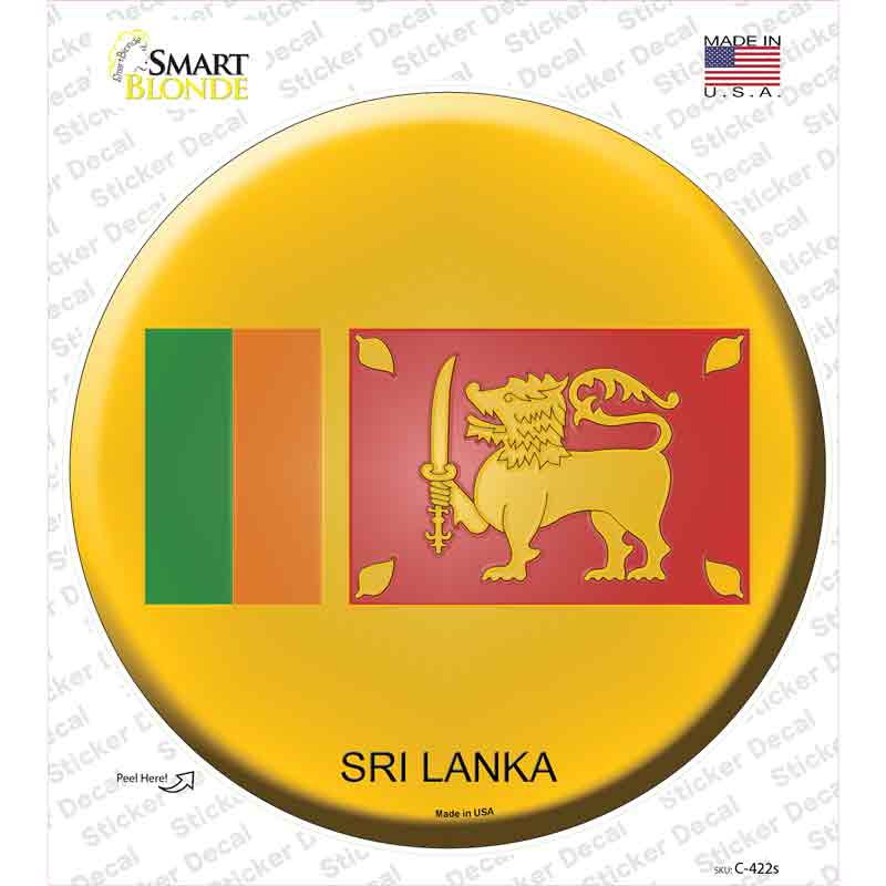 Sri Lanka Novelty Circle Sticker Decal