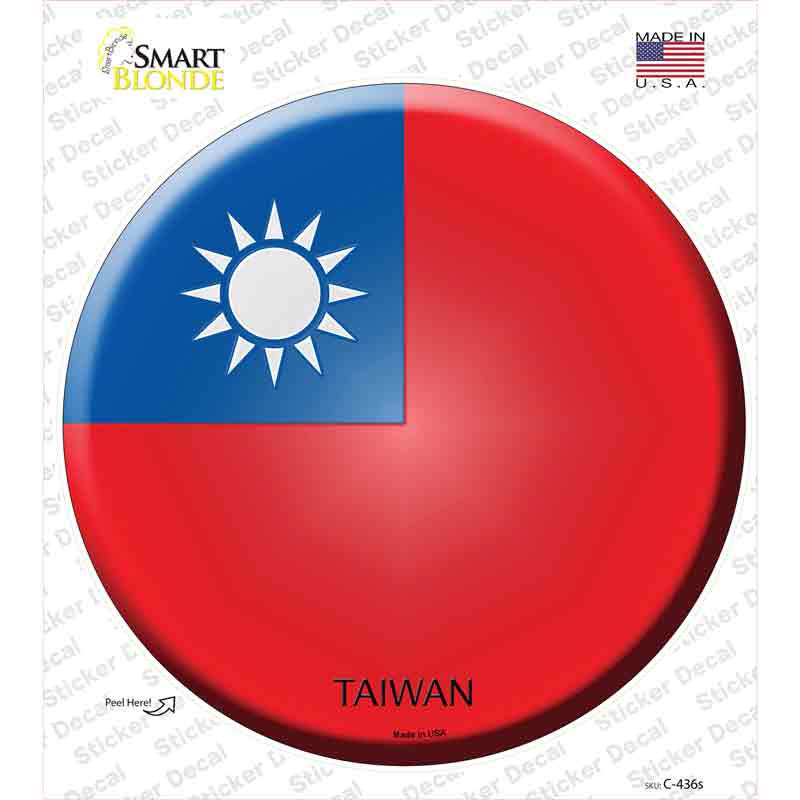 Taiwan Country Novelty Circle Sticker Decal