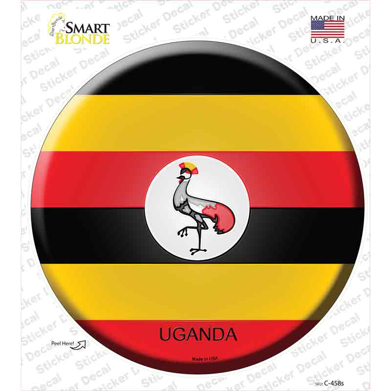 Uganda Country Novelty Circle Sticker Decal