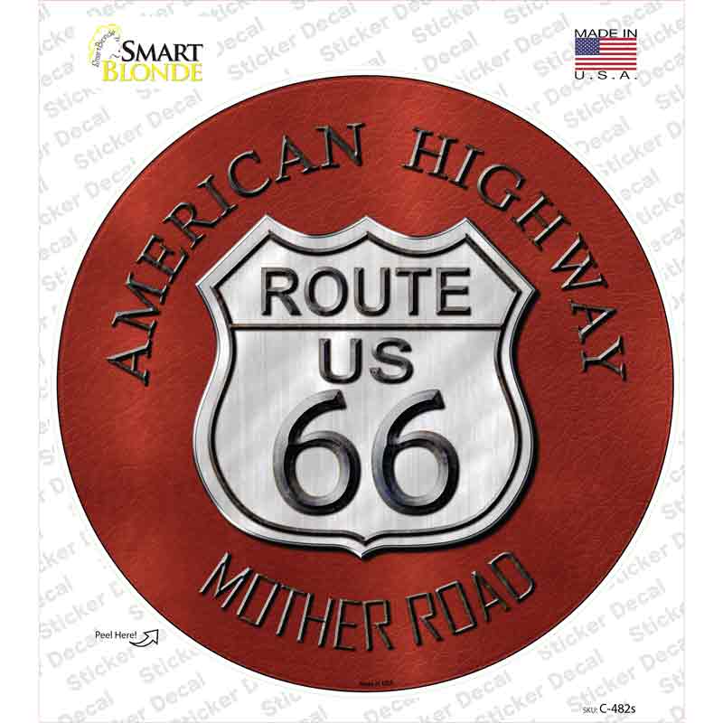 Route 66 American Highway Novelty Circle Sticker Decal