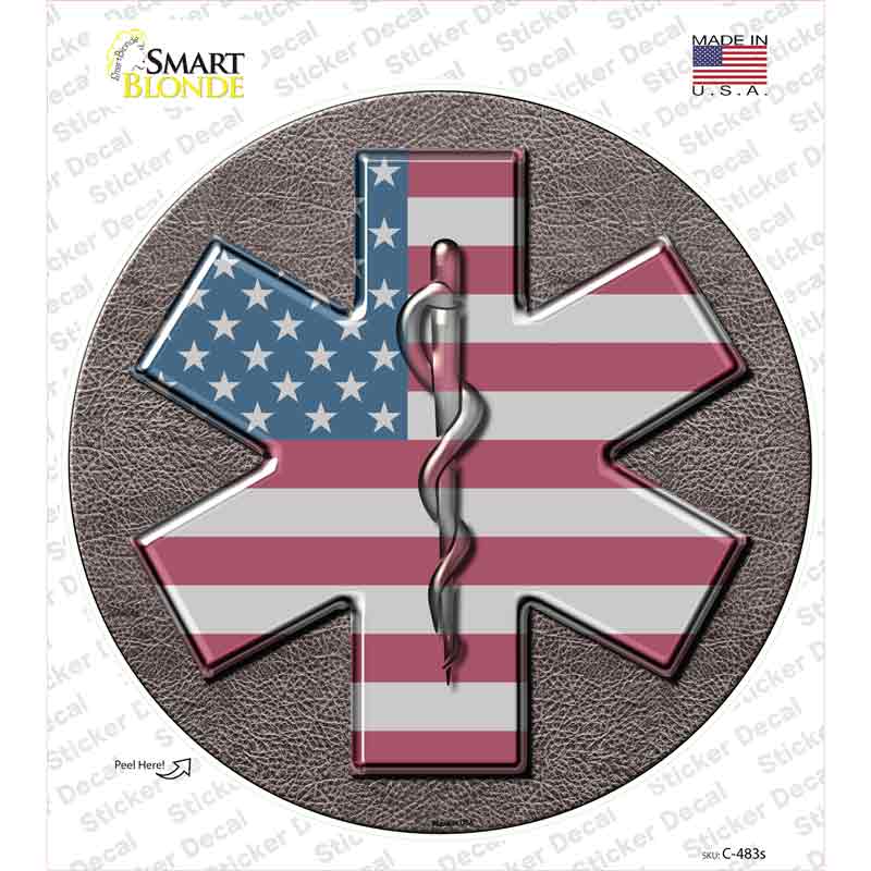 Medical Cross Novelty Circle Sticker Decal