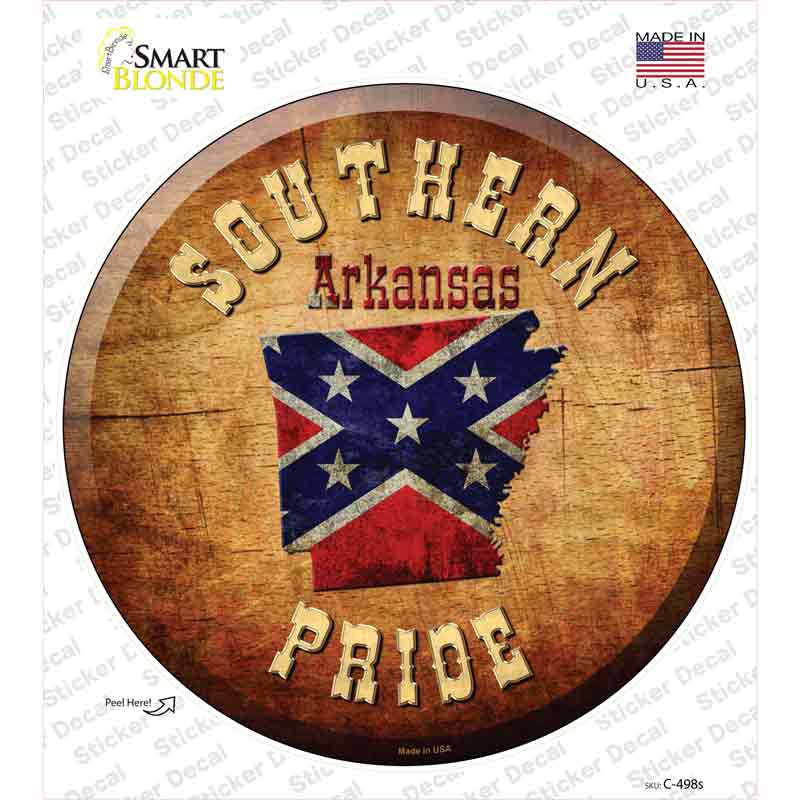 Southern Pride Arkansas Novelty Circle Sticker Decal