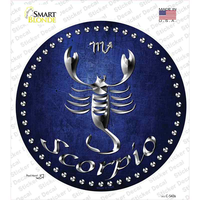 Scorpio Novelty Circle Sticker Decal