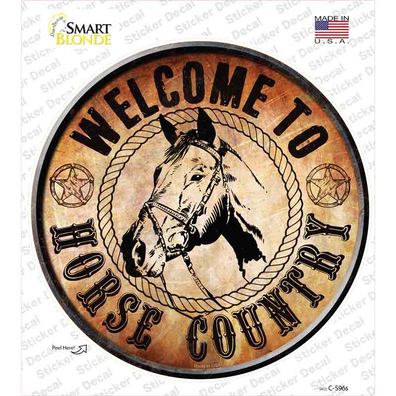 Horse Country Novelty Circle Sticker Decal