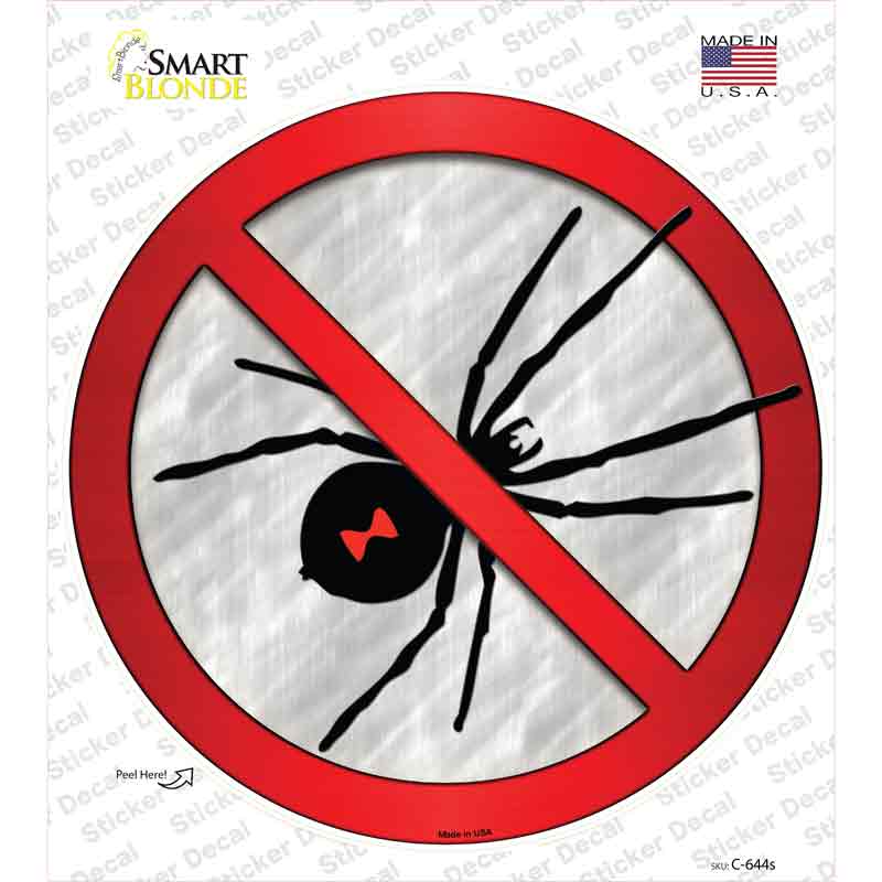 No Spiders Novelty Circle Sticker Decal