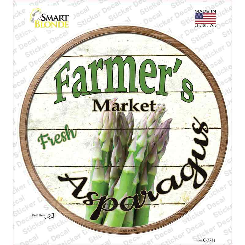 Farmers Market Asparagus Novelty Circle Sticker Decal