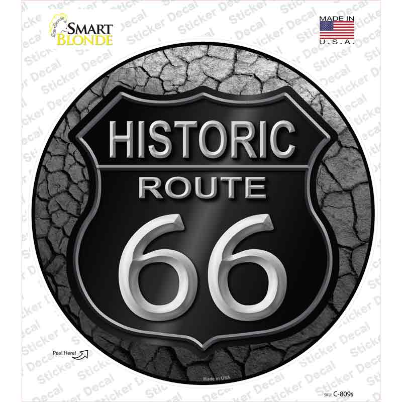 Historic Route 66 Novelty Circle Sticker Decal