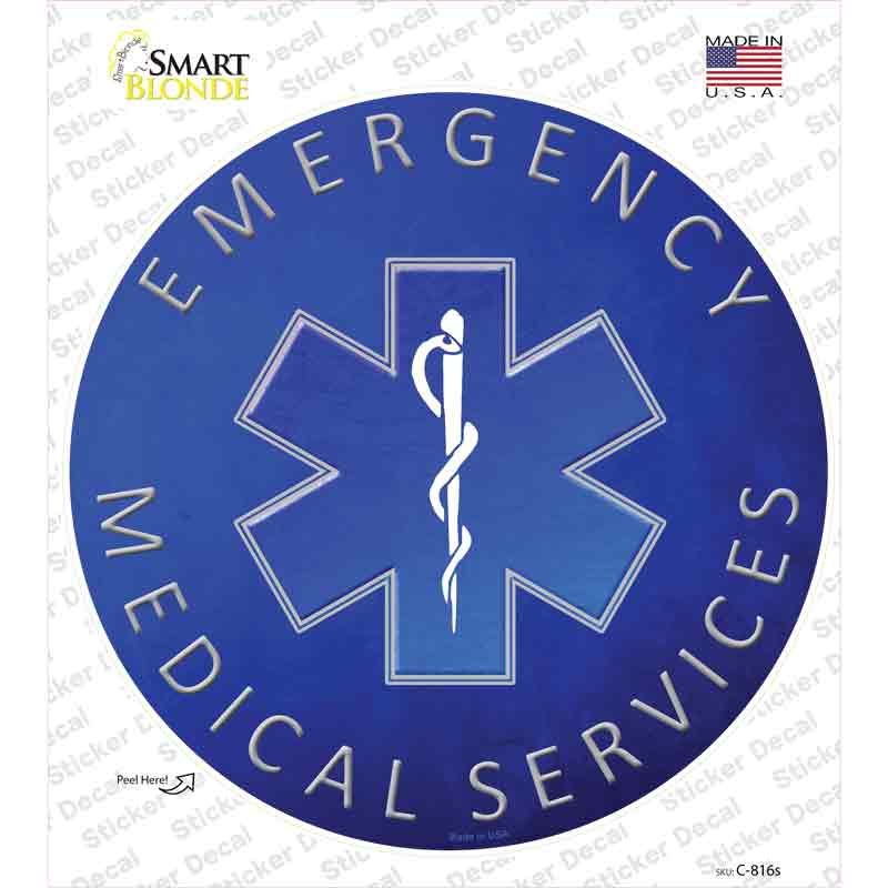 Emergency Medical Services Novelty Circle Sticker Decal