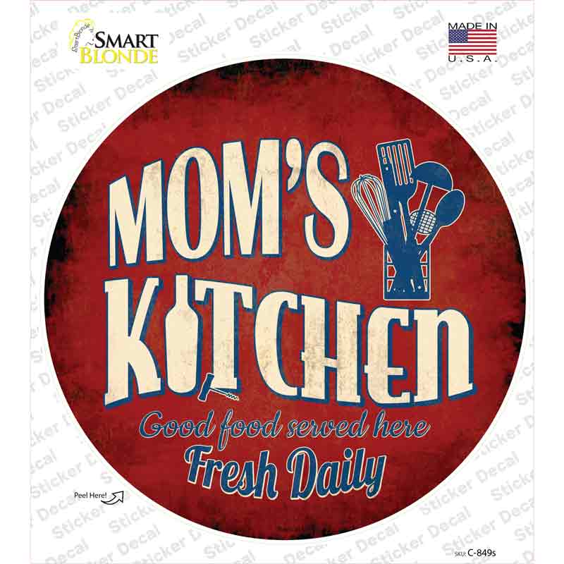 Moms Kitchen Novelty Circle Sticker Decal