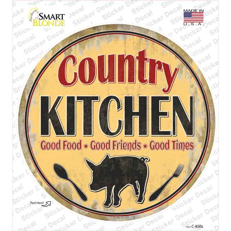 Country Kitchen Novelty Circle Sticker Decal