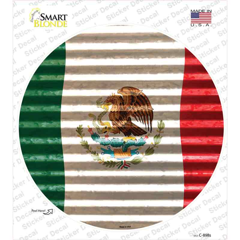 Mexico Flag Novelty Circle Sticker Decal