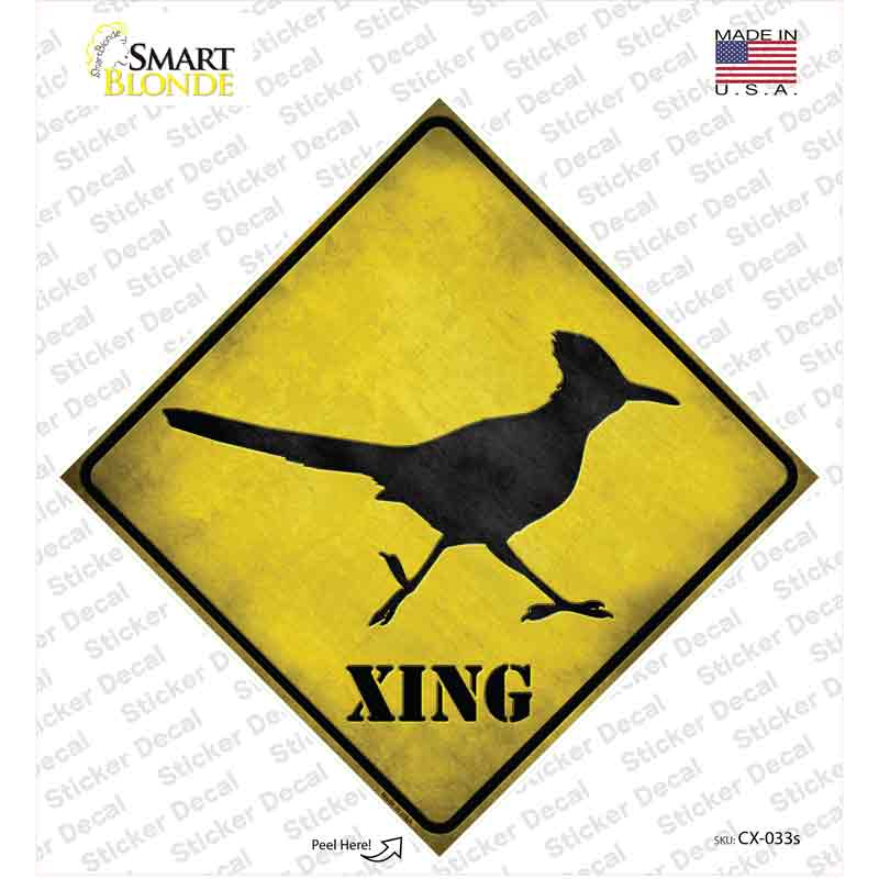 Roadrunner Xing Novelty Diamond Sticker Decal