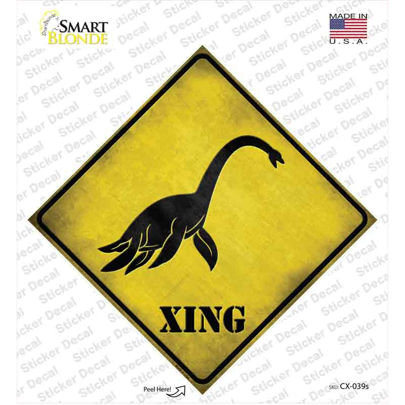 Sea Monster Xing Novelty Diamond Sticker Decal