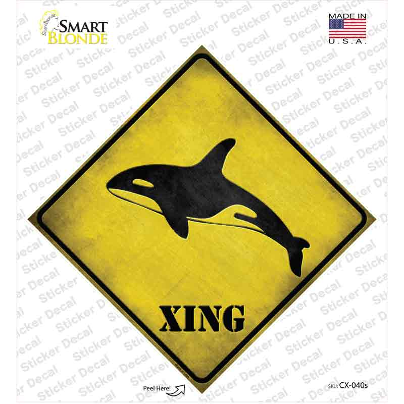 Orca Xing Novelty Diamond Sticker Decal