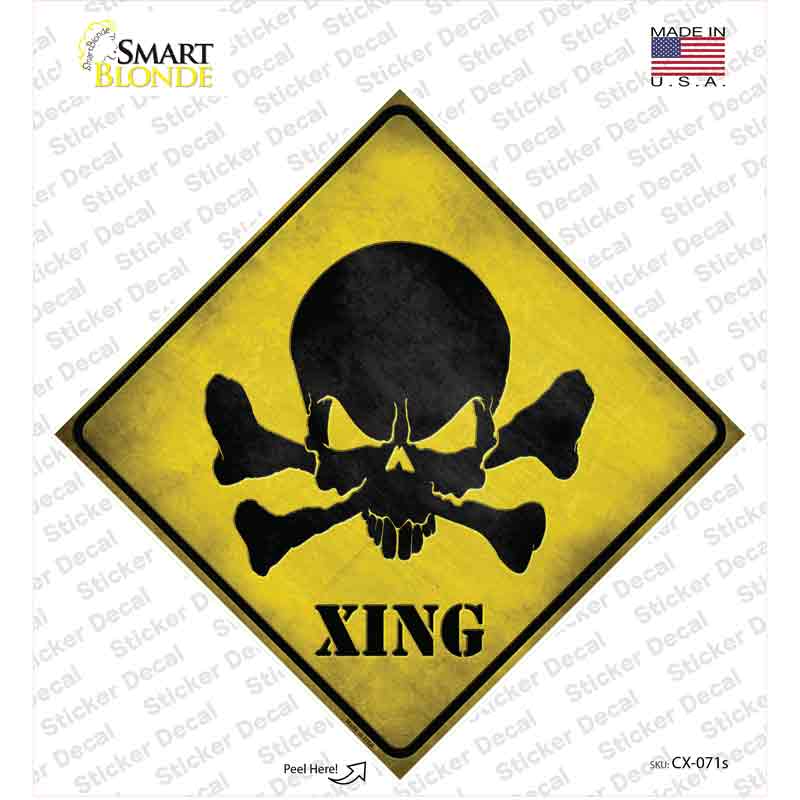 Skull Xing Novelty Diamond Sticker Decal