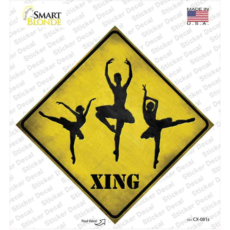Ballerina Xing Novelty Diamond Sticker Decal