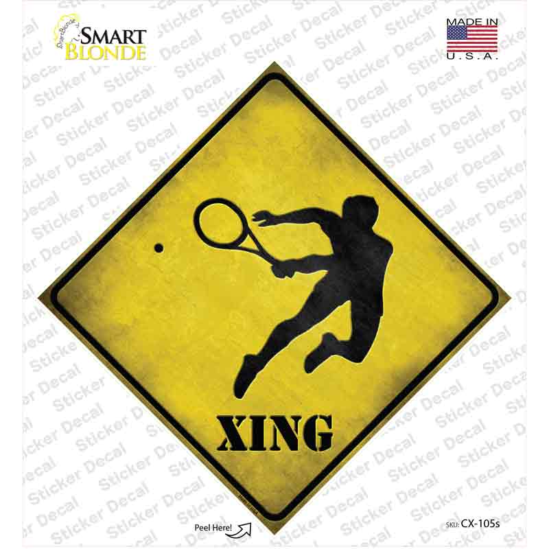 Tennis Xing Novelty Diamond Sticker Decal