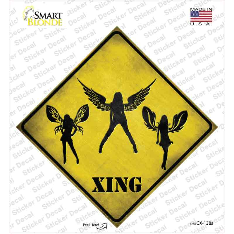 Angels Xing Novelty Diamond Sticker Decal
