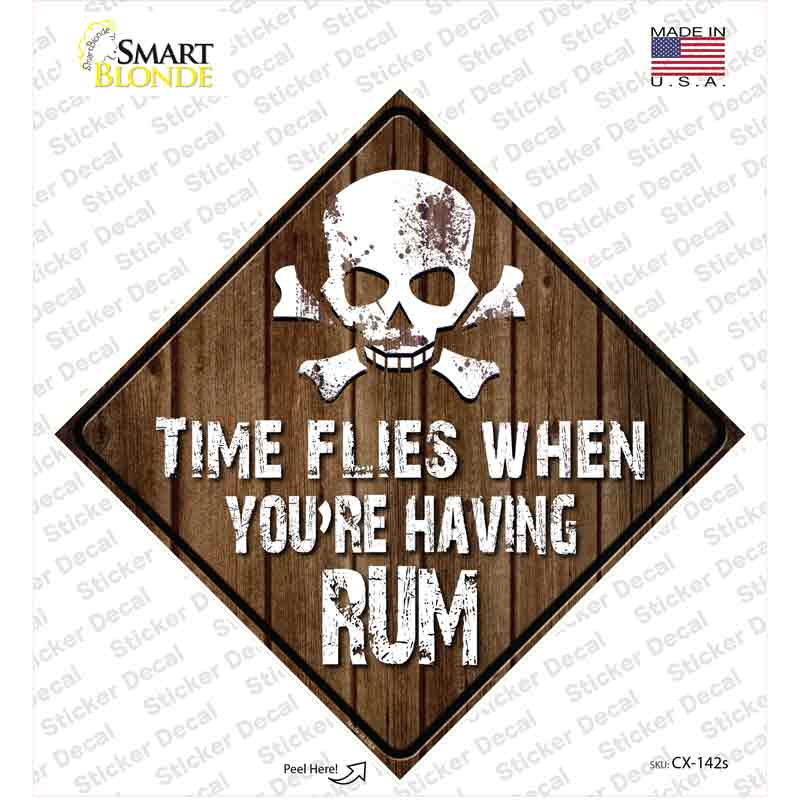Time Flies Having Rum Novelty Diamond Sticker Decal