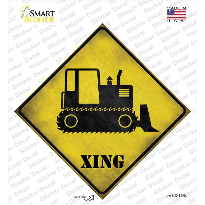 Crawler Tractor Xing Novelty Diamond Sticker Decal
