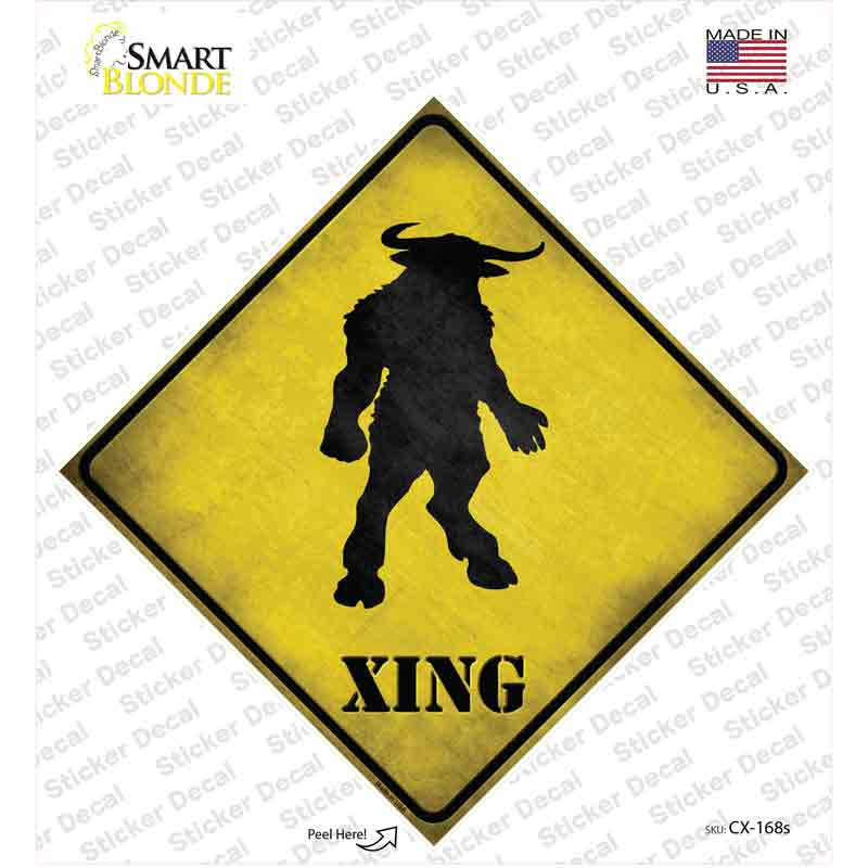 Minotaur Xing Novelty Diamond Sticker Decal