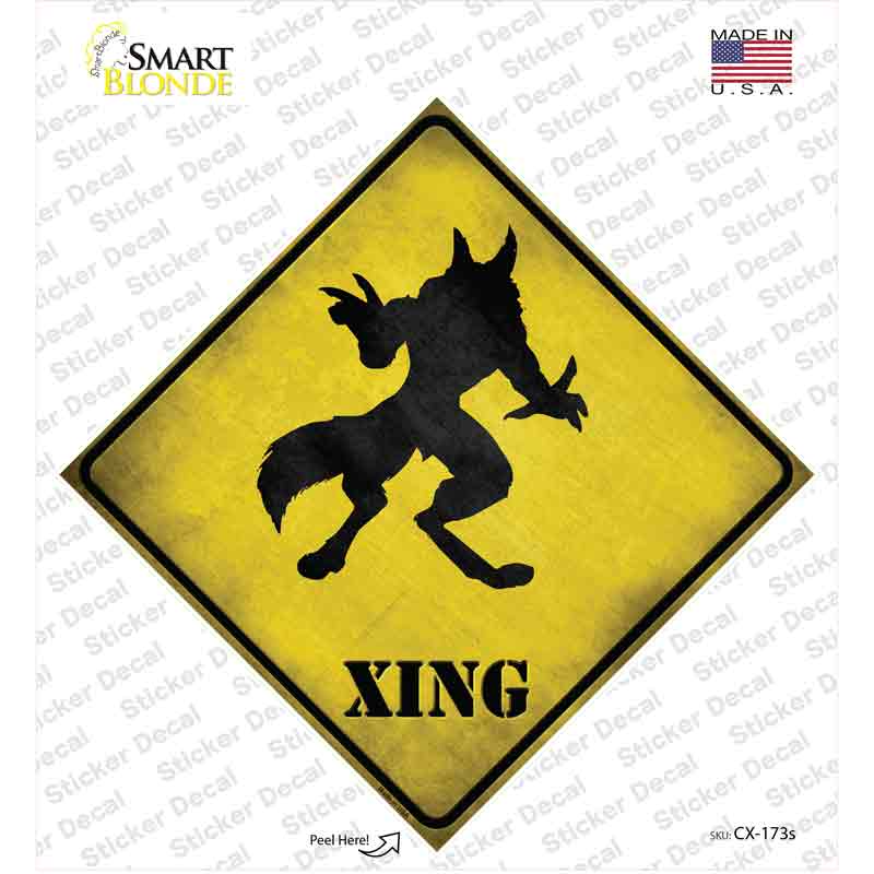 Werewolf Xing Novelty Diamond Sticker Decal
