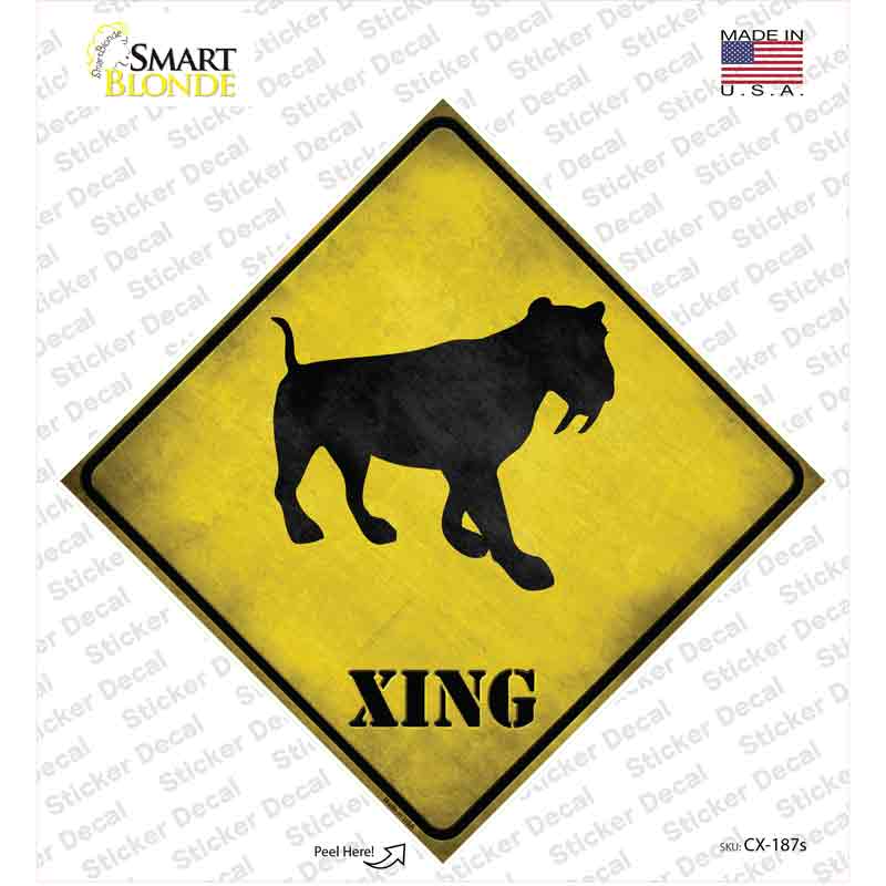 Saber-Toothed Tiger Xing Novelty Diamond Sticker Decal