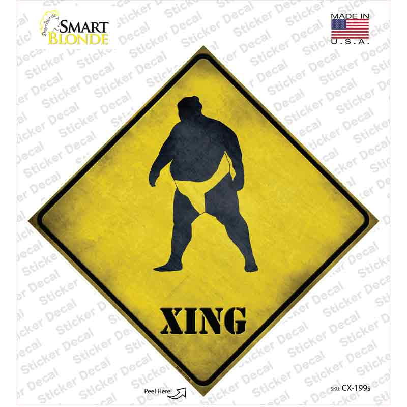 Sumo Wrestler Xing Novelty Diamond Sticker Decal