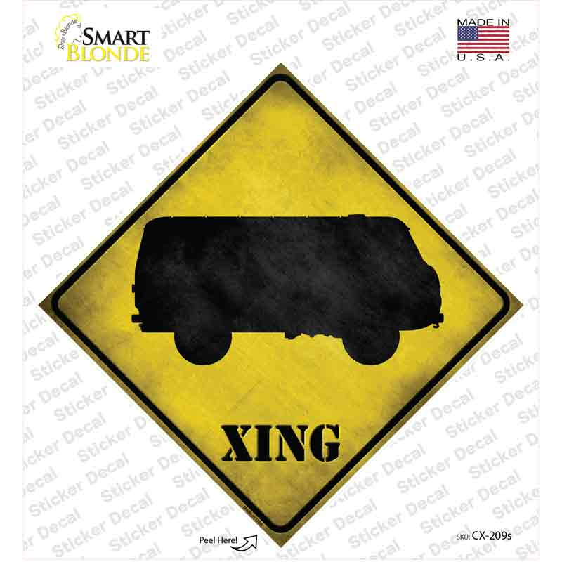 Bus Xing Novelty Diamond Sticker Decal