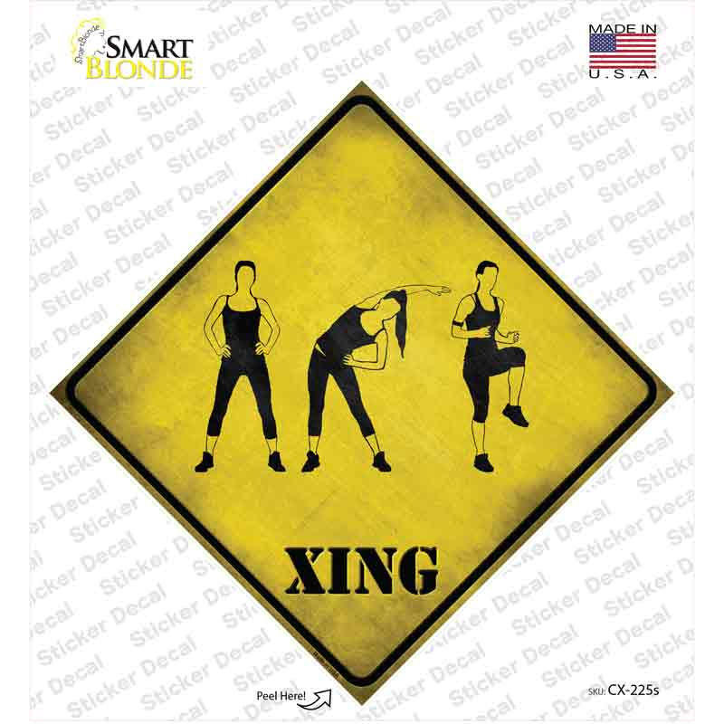 Women Working Out Xing Novelty Diamond Sticker Decal