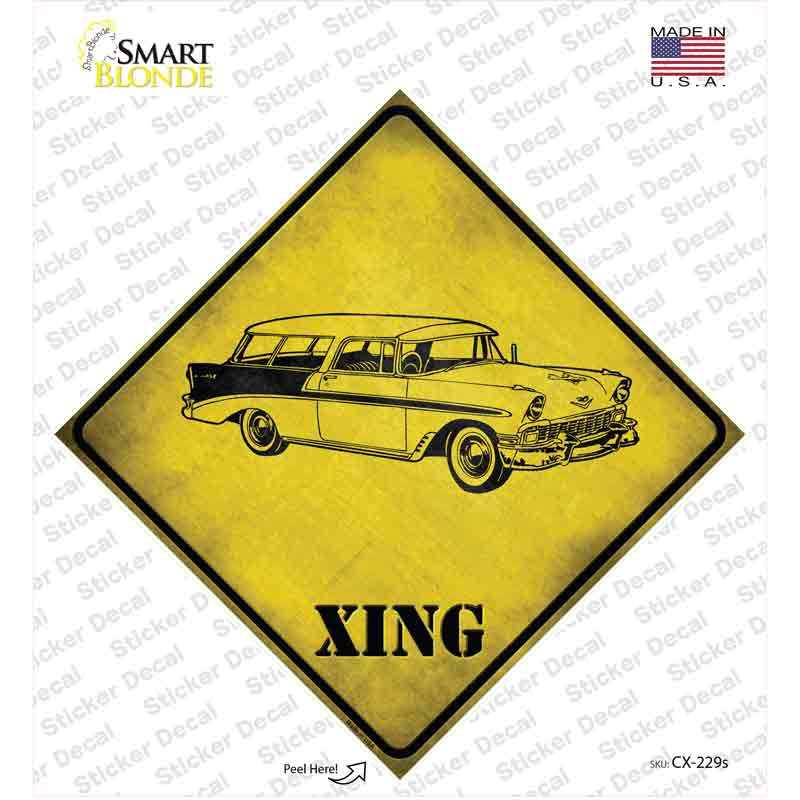 Classic 59 Cadillac Xing Novelty Diamond Sticker Decal