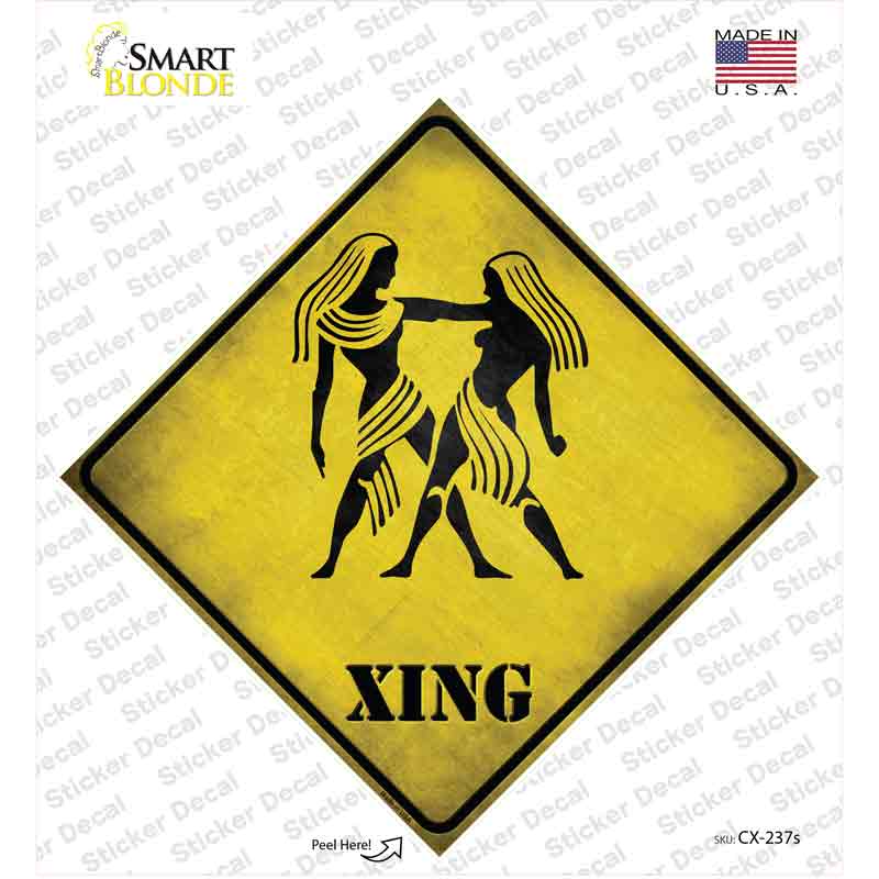 Gemini Zodiac Animal Xing Novelty Diamond Sticker Decal