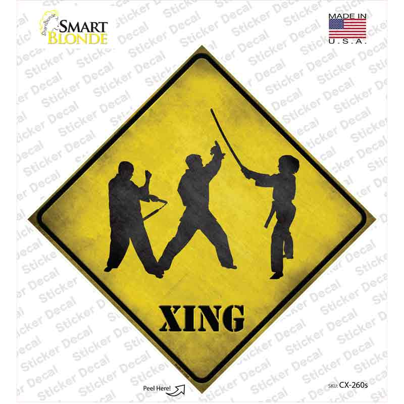 Three Martial Artists Xing Novelty Diamond Sticker Decal