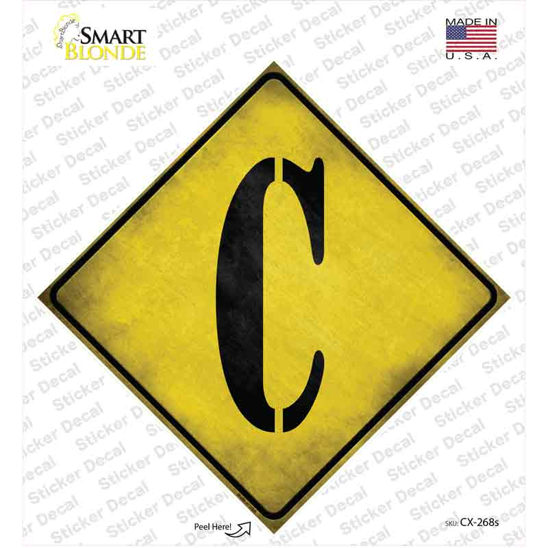 Letter C Xing Novelty Diamond Sticker Decal