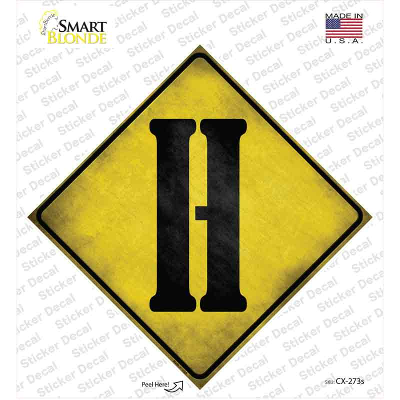 Letter H Xing Novelty Diamond Sticker Decal