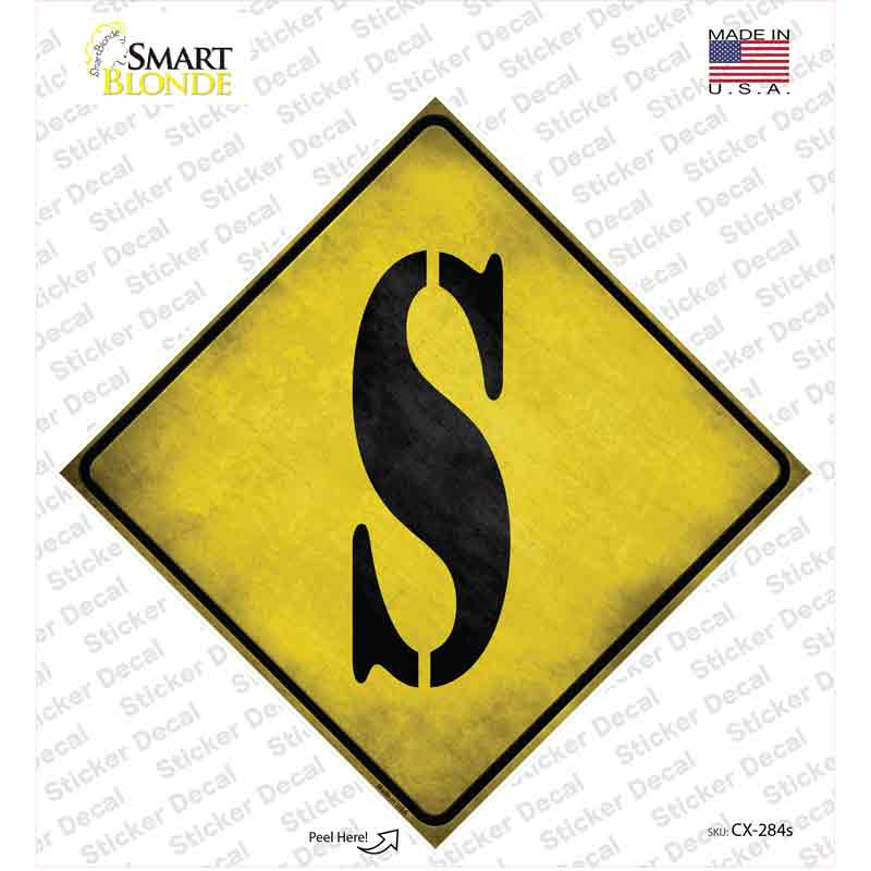 Letter S Xing Novelty Diamond Sticker Decal