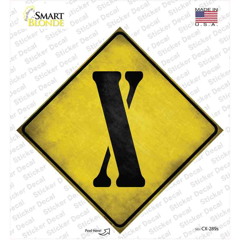 Letter X Xing Novelty Diamond Sticker Decal