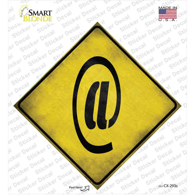 At Symbol Xing Novelty Diamond Sticker Decal