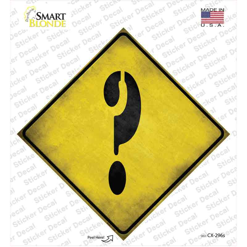 Question Mark Xing Novelty Diamond Sticker Decal