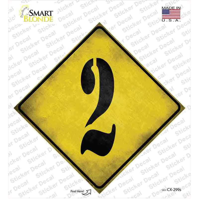 Number 2 Xing Novelty Diamond Sticker Decal