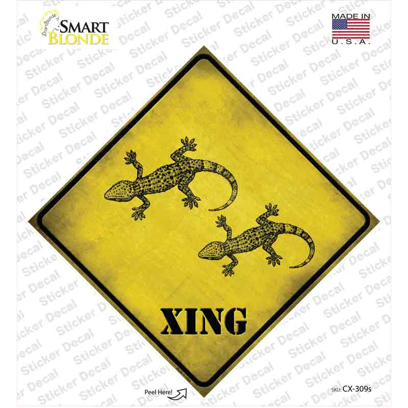 Gecko Xing Novelty Diamond Sticker Decal