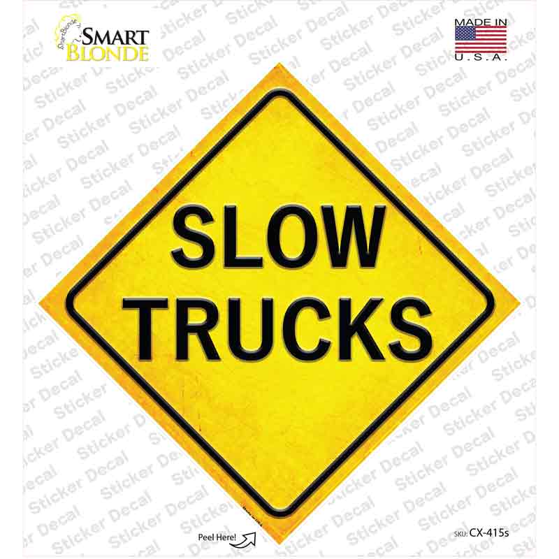 Slow Trucks Novelty Diamond Sticker Decal