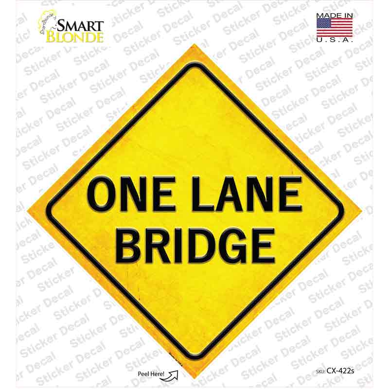 One Lane Bridge Novelty Diamond Sticker Decal