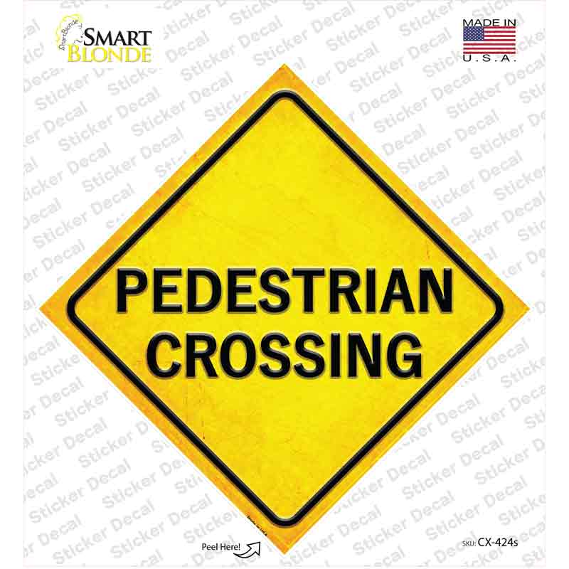 Pedestrian Xing Novelty Diamond Sticker Decal