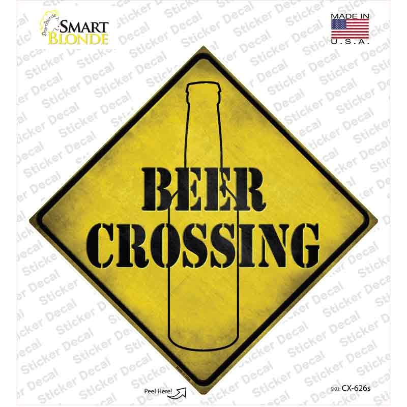 Beer Bottle Crossing Novelty Diamond Sticker Decal