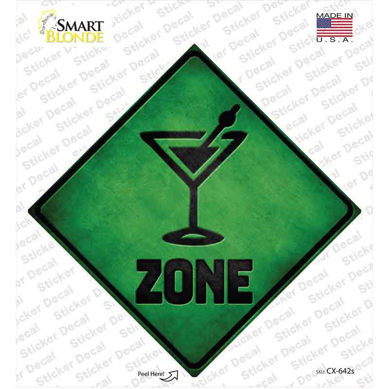 Martini Zone Green Novelty Diamond Sticker Decal