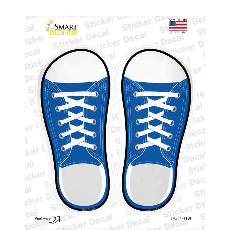 Blue Solid Novelty Shoe Outlines Sticker Decal Small